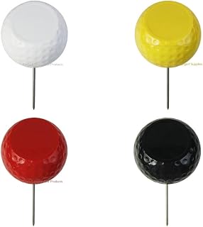 Golf Boundary Marker,Golf Course Marker Stakes,4-Color Golf Boundary Markers Set with Metal Stakes