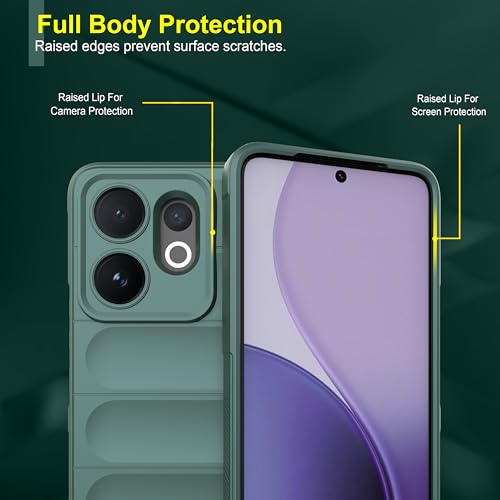 Image of Zapcase Back Case Cover for Vivo V60 | Compatible for Vivo V60 Back Cover | Liquid Silicon Magic Case with Camera Protection | Dark Green
