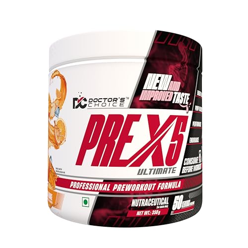 Image of Doctor's Choice L-Citrulline, Creatine PRE-X5 Ultimate Professional Pre-Workout Formula 350gm [50 Servings - Tropical Orange]
