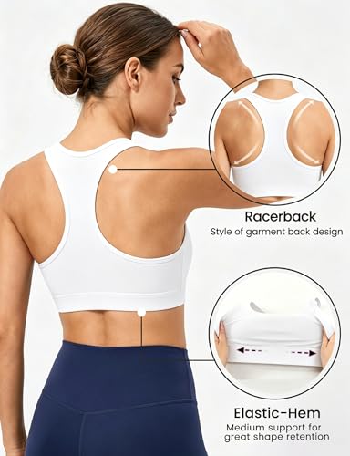 Image of Buauty Sports Bras for Women, Medium Impact Support Sports Bra Push Up Workout Built in Bra Running Yoga
