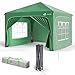 VOUNOT® Pavillon 3x3m mit 4 Seitenteilen & 4 Sandsäcke, Pop Up Faltpavillon, Wasserdicht, Faltbar Gartenzelt Partyzelt, inkl. Tasche, Grün