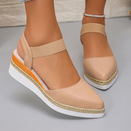 Espadrilles plates à bout fermé pour femme, chaussures décontractées légères kaki - 2