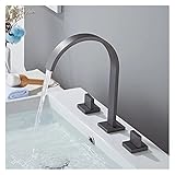 Pommes de douche à main WBBAYDRFR 3 PCS Or/Chrome Baignoire Robinet Salle De Bains Mélangeurs d\'eau Lavabo Creative avec Double Poignée(Gris)