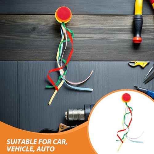 Adornos para antena de coche: pack de 5 bolas de espuma con cinta arcoíris resistente al clima. 3