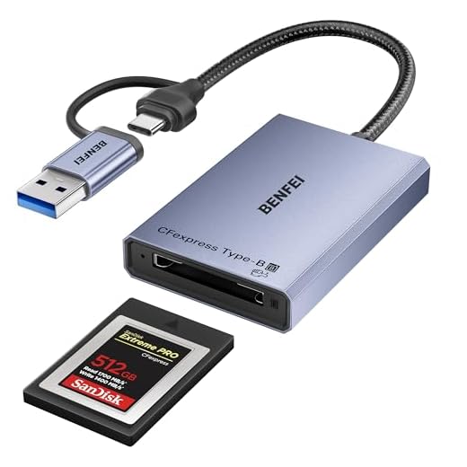 BENFEI CFexpress Type B Card Reader with USB 3.2 (Gen 2) 10Gbps, USB-C&USB-A 2-in-1 Type B CFexpress Adapter, Compatible with Windows/Mac/Linux/Android(Not for XQD Card)