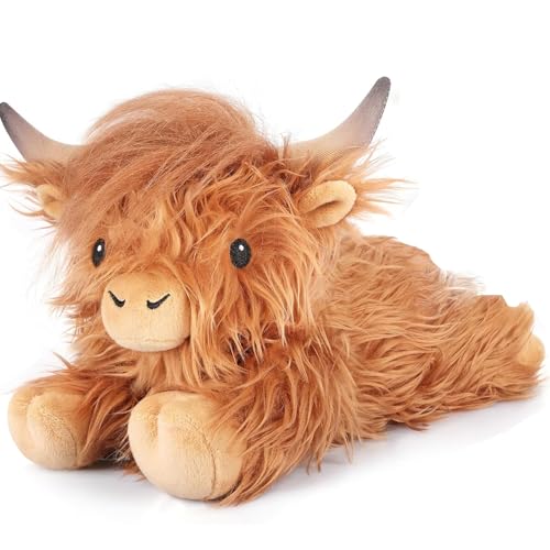 CARROUSEL Highland Cow Highland Cow Teddy HighlandCow Plush Stuffed Animals Toy for Kids Highland-Cows Gifts Ornaments for Boys Girls Women Birthday Present Gifts Age 3+