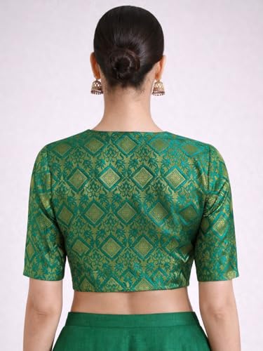 Image of Thevasa Women's Everyday Divine Depth V Neck Half Sleeves Blouse
