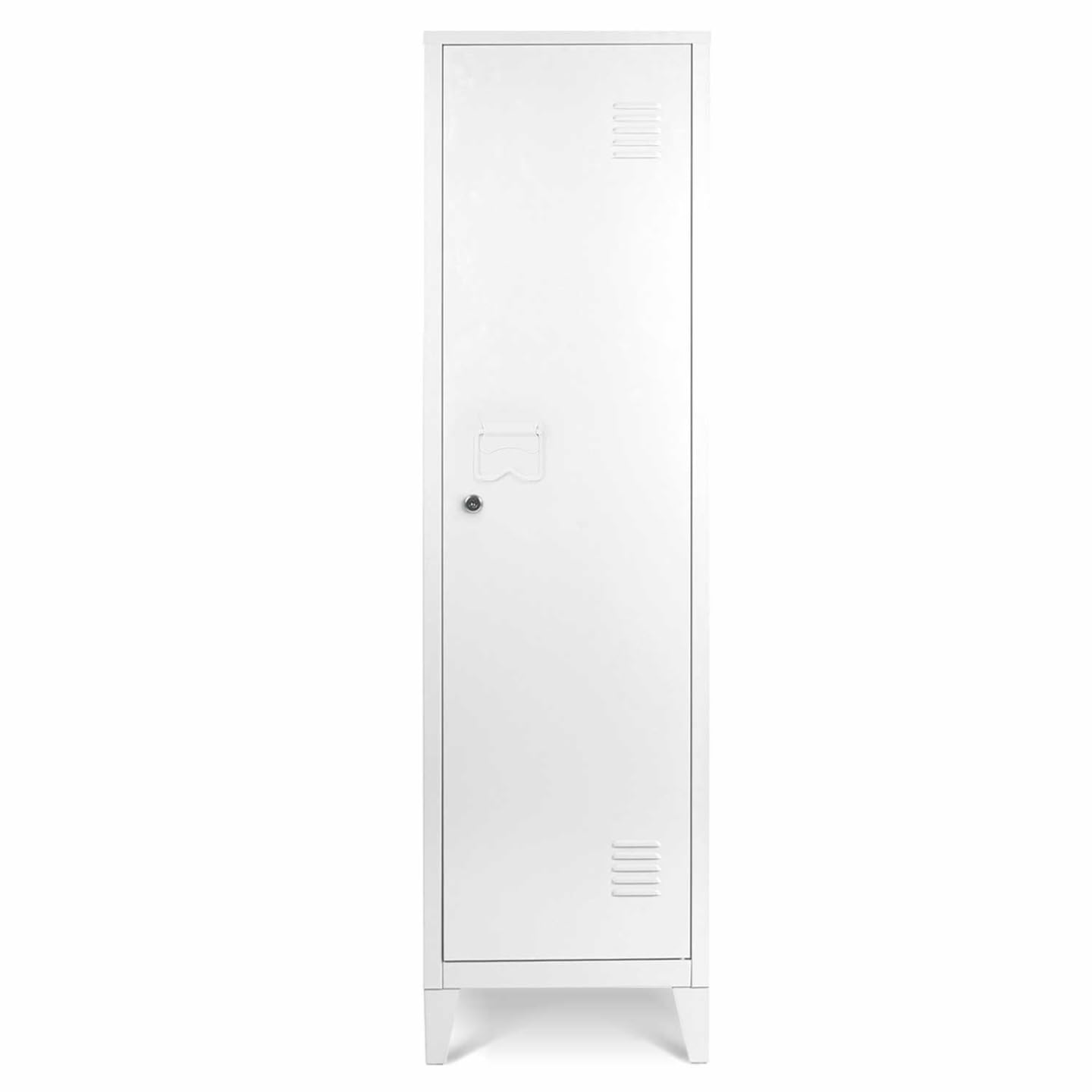 IDMarket - Armoire vestiaire Ester 1 Porte métal Blanc Design Industriel