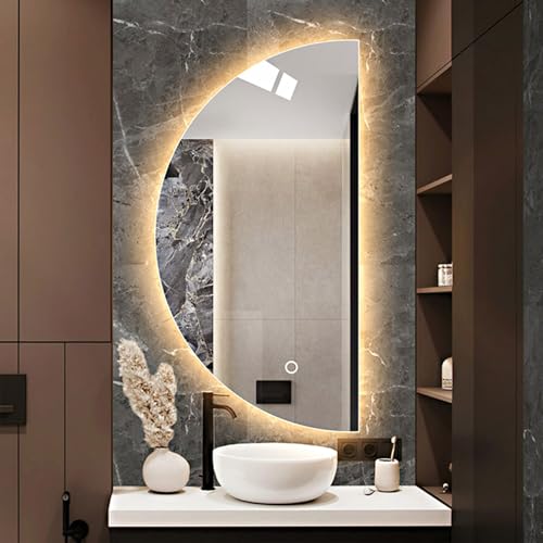 Miroir demi-lune antibuée intelligent rétroéclairé led 122 cm - 2