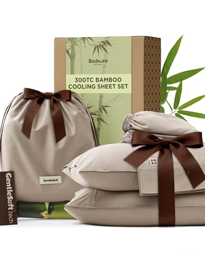 Bedsure Cooling Bamboo-Cotton King Sheets Set