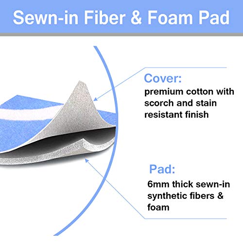 Image of SheeChung 13x43 Inch Ironing Board Cover and Pad -100% Cotton and Heavy-Duty,Snug Fit Foldable Ironing Board Cover Replacement Pad Cover