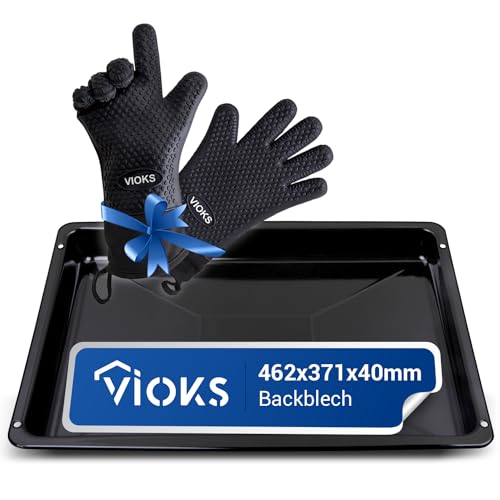 VIOKS Teglia da forno da 46 x 37 cm + 2 guanti da forno di ricambio per Beko 219440101