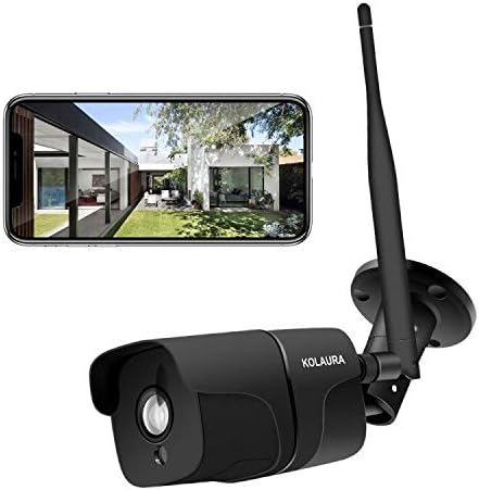 Kolaura Outdoor Security Camera 1080P Waterproof Wifi IP Monitor Bullet Camera with IR Night Vision, 2-Way Audio, Motion Detection for Home/Office/Store