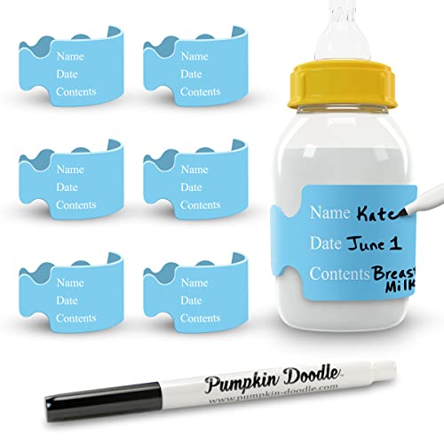 Image of Pumpkin Doodle The Original Write and Reuse Baby Bottle Labels for Daycare