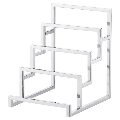 uxcell Silver Clutch Purse Display Stand 4 Layer Wallet Display Rack Clutch Handbag Holder Purse Closet Organizer Display for Home Retail Store Supplies