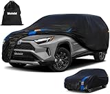 Molebt SUV Car Cover Waterproof All Weather for Automobiles, Full Exterior Covers for Jeep (182-190 inch) Universal Fit for Chevrolet Equinox, Toyota RAV4 etc. Rain Winter Sun Snow Protection.