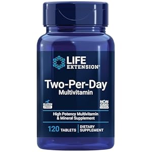 Life Extension Two-Per-Day High Potency Multi-Vitamin & Mineral Supplement – Vitamins, Minerals, Plant Extracts, Quercetin, 5-MTHF Folate & More – Gluten-Free – Non-GMO – 120 Tablets