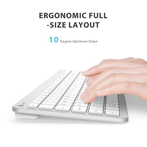 Iclever Gk08 Wireless Keyboard And Mouse - Rechargeable Keyboard Ergonomic Quiet Full Size Design With Number Pad, 2.4G Stable Connection Slim Mac Keyboard And Mouse For Windows Mac Os Computer #TOP5