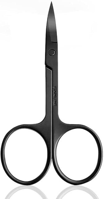 Multi-Purpose Nail Scissors Stainless Steel for Nail Toenail Eyebrow Eyelash(Black)