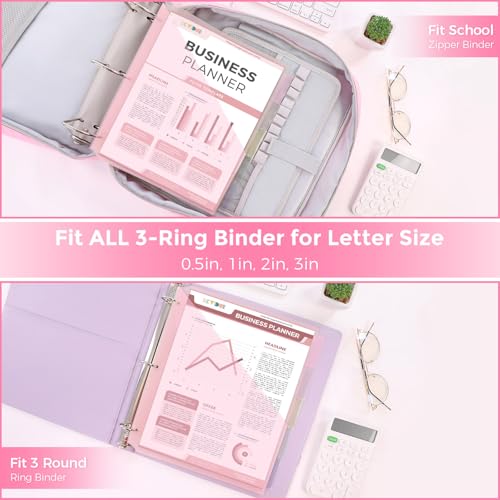 SKYDUE Binder Dividers with Two Pockets, 3Sets, 5 Tabs Dividers for 3 Ring Binder, Plastic Binder Dividers with Tabs for School, Office, and Home Organization,Pink by SKYDUE - Used condition - Image 4