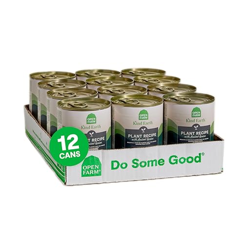 Open Farm Canned Dog Food, Plant Based Pate for Complete & Balanced Nutrition, Non-GMO Ancient Grains, Lentils and Vegetables, Plant Based Recipe, 12.5oz Cans (Pack of 12)