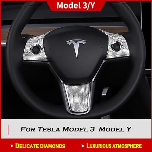 YHCDSEA Steering Wheel Trim Cover for Tesla Model 3/Y, Interior Accessories Compatible with Tesla Model 3 Model Y (A-Bling) by yhcdsea - Image 2