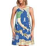 Breites Anwendungsspektrum: Ideal für Zuhause, Büro, Strand, Alltag, Urlaub und mehr. Dieses vielseitige Kleid mit Griechenland-Kartendruck ist perfekt für jede Frühlings- oder Sommeraktivität.