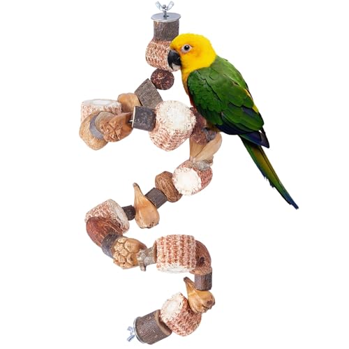 Image of Novelfun Natural Wood Bird Perches 50CM Parrot Chewing Toys Long Grinding Beak Climbing Stand for Parakeets, Macaws, Cockatoos and other Small and Medium-Sized Parrots