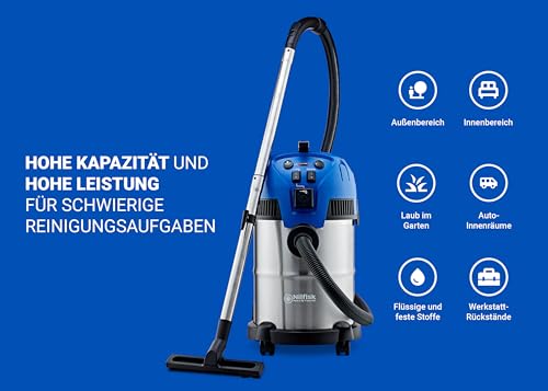Nilfisk Multi II 30L T Nass Trockensauger mit Steckdose - Staubsauger für Werkstatt, Haus, Garten und Auto (1400 W)