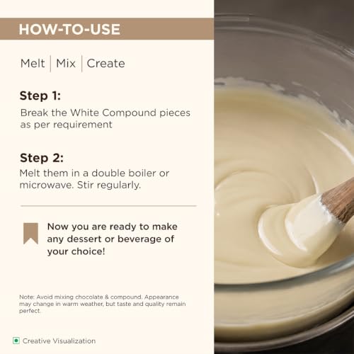 Image of Morde White Compound Bar (CO W33) - 400g | Ideal for Baking, Frosting, Chocolate Making, Ice Creams & Desserts