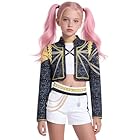 Girls 3 Piece Idol Singer Costume Set with Star Emblem Chain Graphic Demon Cosplay Hunters Costume for Kids Halloween Costumes Performance EN089-XS