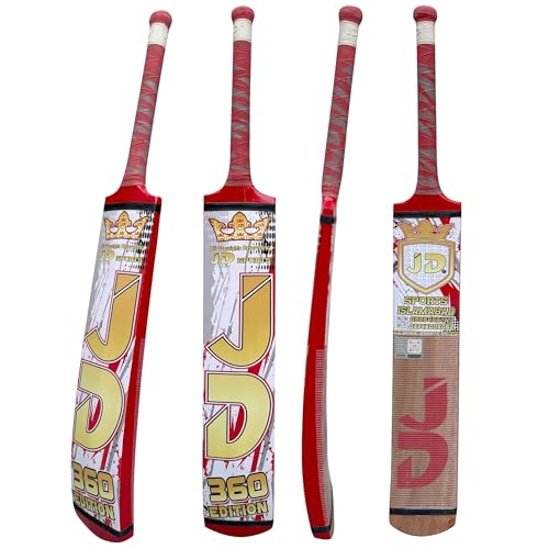 JD 360 Cricket Bat Hand Made Coconut Wood Tennis Tape Ball