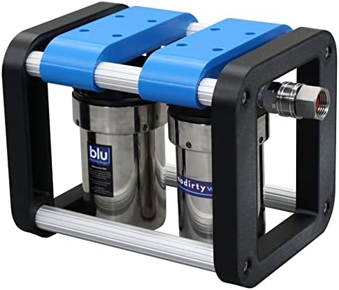 Blu Tech R2, RV Water Filter System, 0.2 Micron Water Filter for Campers with Compact 5-inch Filters, 2 Stage Premium RV Water Filtration System, for RVs, Vans, and Boats - By Blu Technology