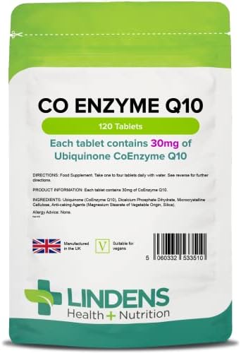 Lindens - Coenzyme Q10 30mg - 120 Tablets - UK Made - Popular for...
