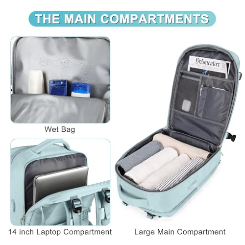 Image of coofay Large Personal Item Travel Backpack For Women Men Airline Approved Carry On Backpack Flight Approved Waterproof Sports Luggage Backpack Casual Daypack Small Hiking Backpack