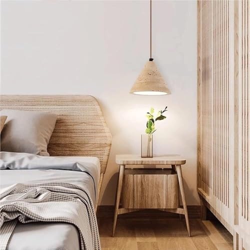Lámpara colgante de travertino amarillo ajustable con base E27 para techo de cocina 6