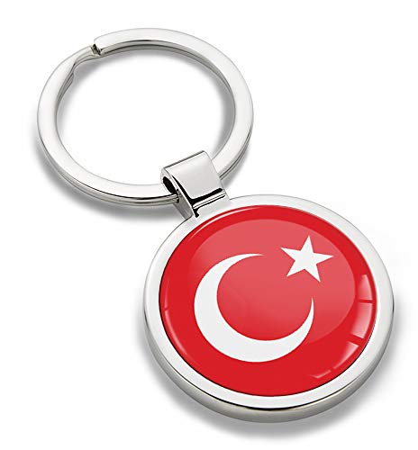 Biomar Labs® Nickel Métal Porte-clés Boite Cadeau Accessoires pour Homme et Femme National Drapeau Turc Turquie Turkey KK 182 Cover