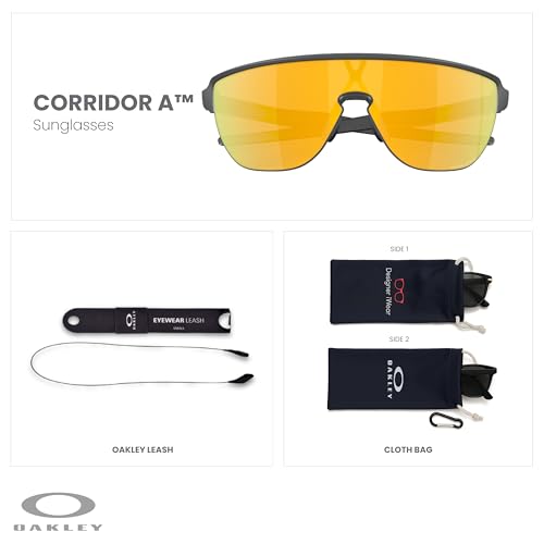 OAKLEY Corridor (a) OO9248A Shield Sunglasses for Men+ Bundle Accessory Leash Kit, Microfiber Pouch2
