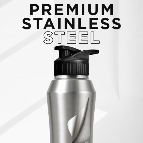 Image of Speedex Stainless Steel Water Bottle 1 Ltr, Leak Proof Sipper Cap, BIS Approved 1000 ml Metal Bottle For Daily, Office, School, Gym, Travel Use for Men, Women, Kids, Adults, Silver, Set of 1