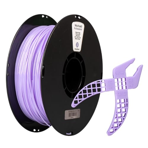 Filamento TPU 64D 1,75mm, kexcelled Carrete 1kg (2,2lbs), Filamento de Impresión 3D Flexible y Suave, Resistente al Desgaste, Precisión Dimensional +/- 0,05mm, Ratán Morado