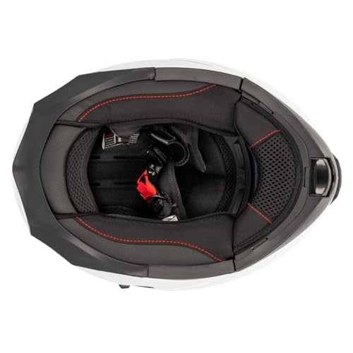 Miniatura 6 de Casco Moto Modular Curve Krypton Blanco Brillante, Material Abs, Visor Solar Ahumado, Cierre Micrométrico, Adultos, Hombre Y Mujer, Ece 22.06 L