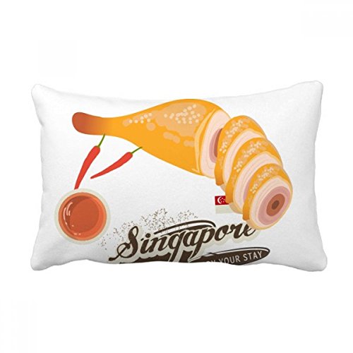 Coussin Singapour poulet hainanais, le cadeau déco original multicolore - 2