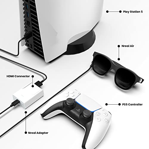 Nreal Air Ar Glasses With Nreal Adapter, Compatible With Iphone And Nintendo Switch, Connect To Iphone Via Lightning To Hdmi Adapter, Stream And Game, Ar Glasses With 130" Micro-Oled Virtual Display #TOP7