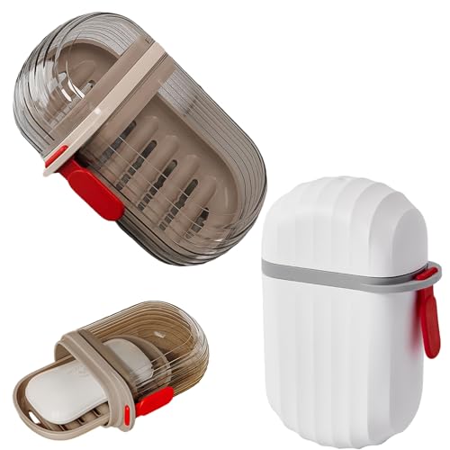 WQNNQW Lot De 2 Porte Boite Savon,Boite A Savon Voyage avec Grille D'Écoulement, Idéal pour La Maison, La Salle De Bain, Les Voyages, Le Camping Et Les Activités De Plein Air