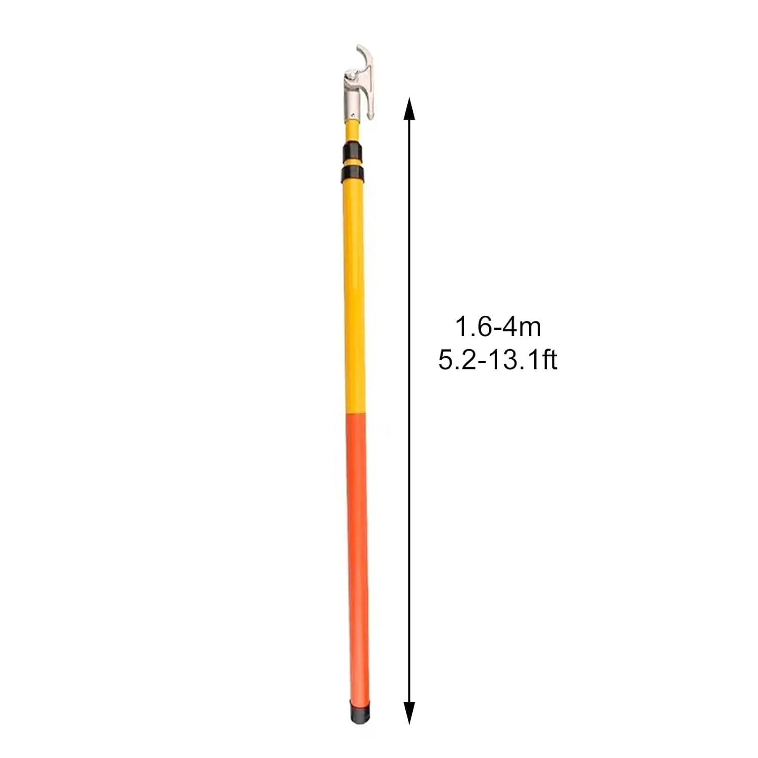 Telescopic Insulation Operating Poles, High Voltage Insulated Rescue Hook with Multi-Angle Adjustable Hookhead, Fibreglass Safety Hook, for Electricians, Linemen(4m/13.1ft)