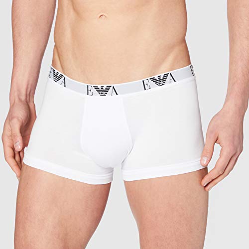 Emporio Armani 3-Pack Essential Monogram Stretch Cotton Men's Boxer Trunks, White3