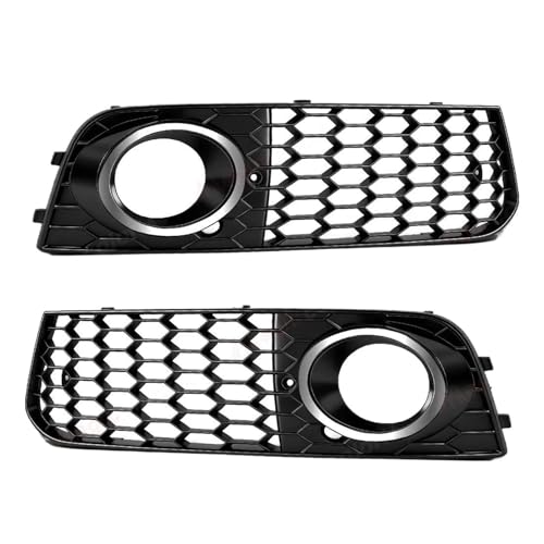 Grille de phare antibrouillard pour A4 B8 2009-2012 style nid d'abeille argent