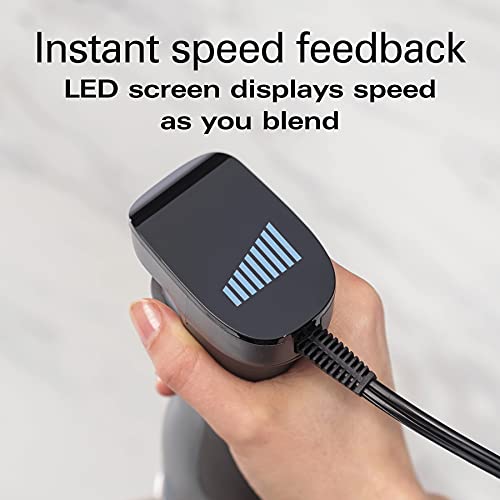 Hamilton Beach Professional Electric Immersion Hand Blender With Variable Speed + Whisk, 300 Watts, Led Screen, Stainless Steel (59750) #TOP5