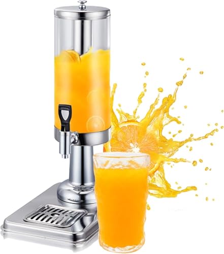 Distributeur de boissons double 6L avec noyau de glace, crume de boisson en acier inoxydable pour les fêtes, robinet amovible et protège-éclaboussures, conception détachable pour un nettoyage facile