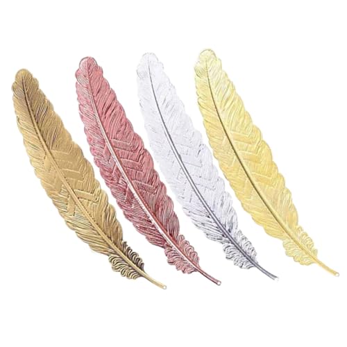 Marque-pages métalliques vintage de forme plumage pour étudiants et lecteurs